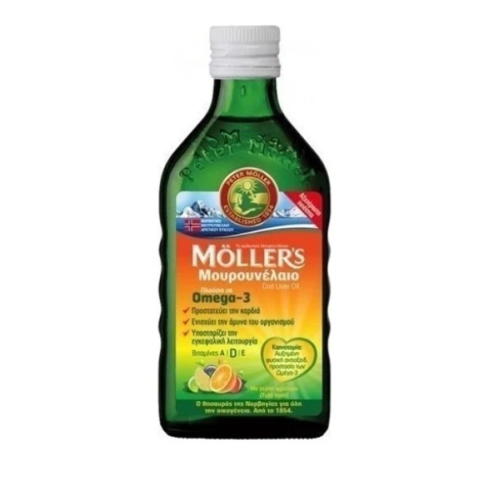 Mollers Cod Liver Oil Tutti Frutti, Μουρουνέλαιο με Γεύση Φρούτων